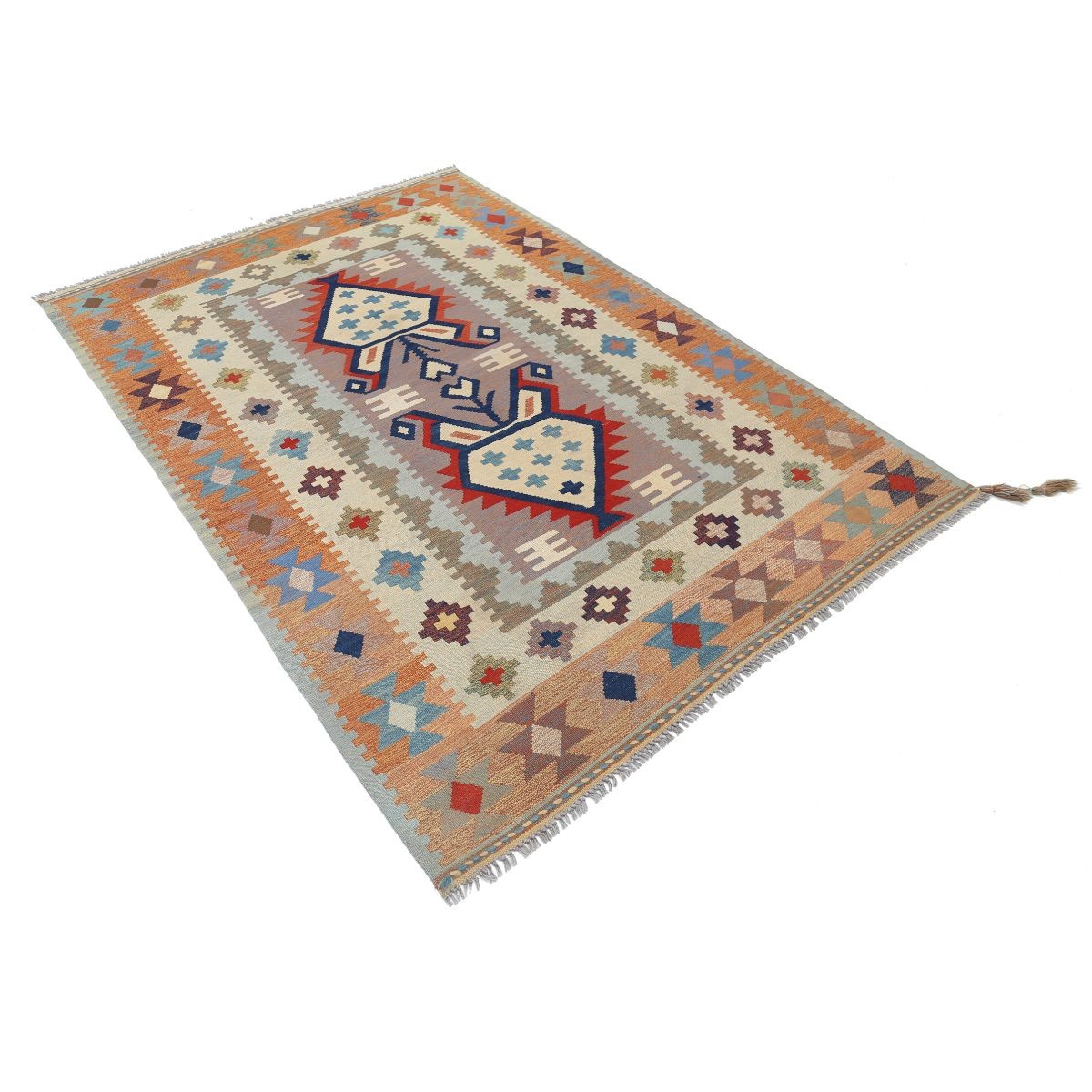 Kafkaas 5x7 Hand Woven Washable Wool Rug - Colorful