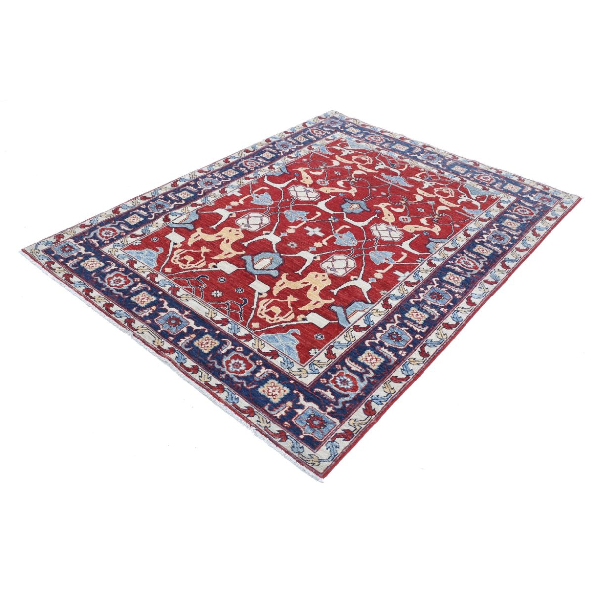Ziegler 5x7 Handmade Double Knotted Washable Wool Rug - Colorful
