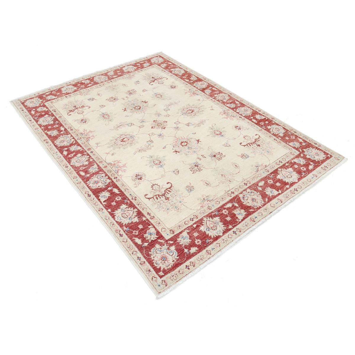 Ziegler 5x6 Handmade Double Knotted Washable Wool Rug - Soft Hues