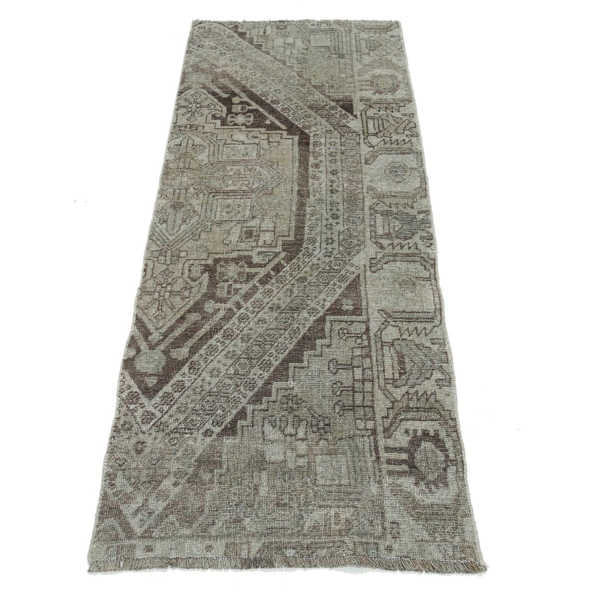 Vintage 2x7 Handmade Double Knotted Washable Wool Runner - Soft Hues