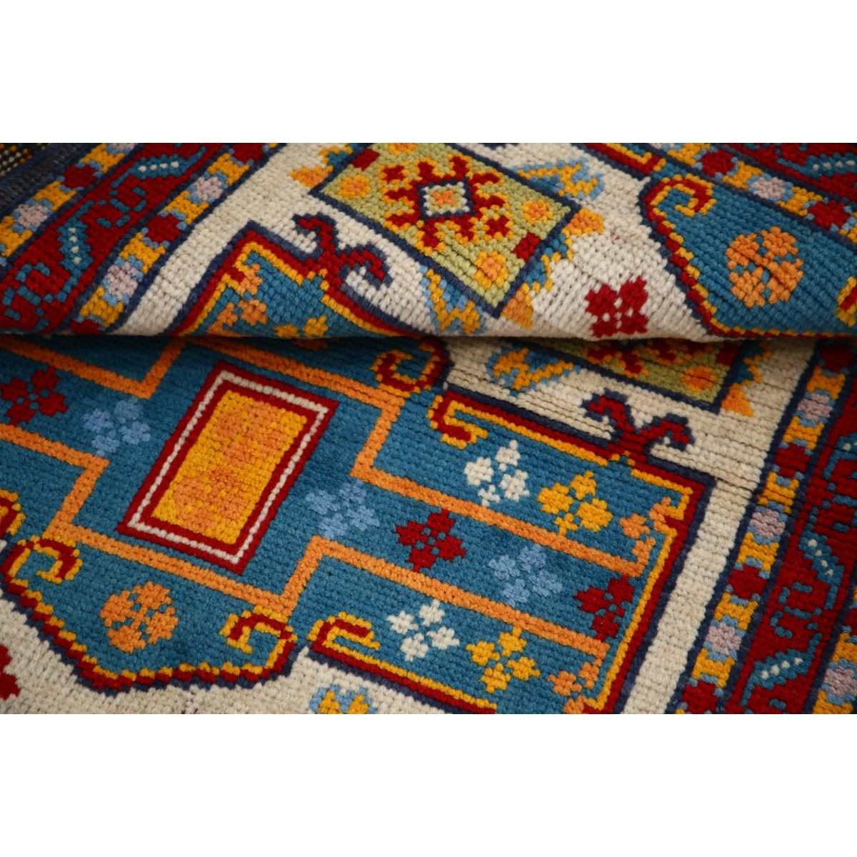 Revival 3x4 Handmade Double Knotted Washable Wool Rug - Colorful