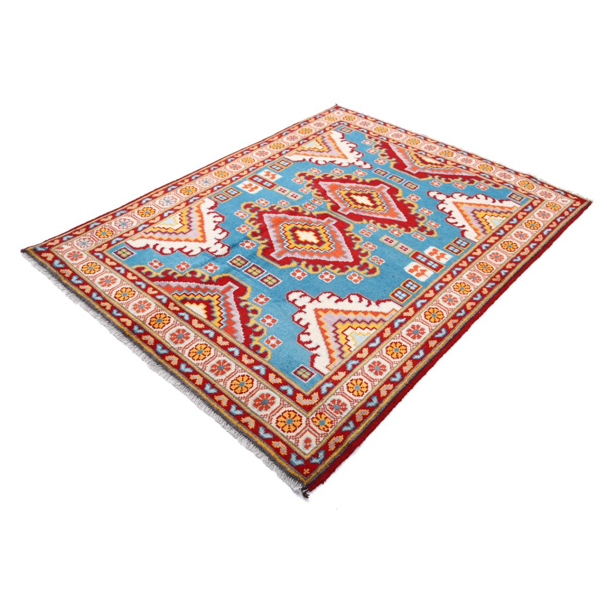 Revival 5x6 Handmade Double Knotted Washable Wool Rug - Colorful