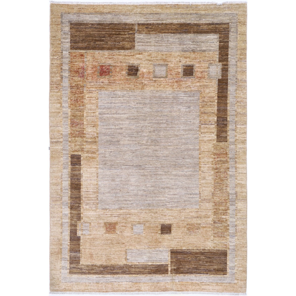 Modcar 4x6 Handmade Double Knotted Washable Wool Rug - Colorful