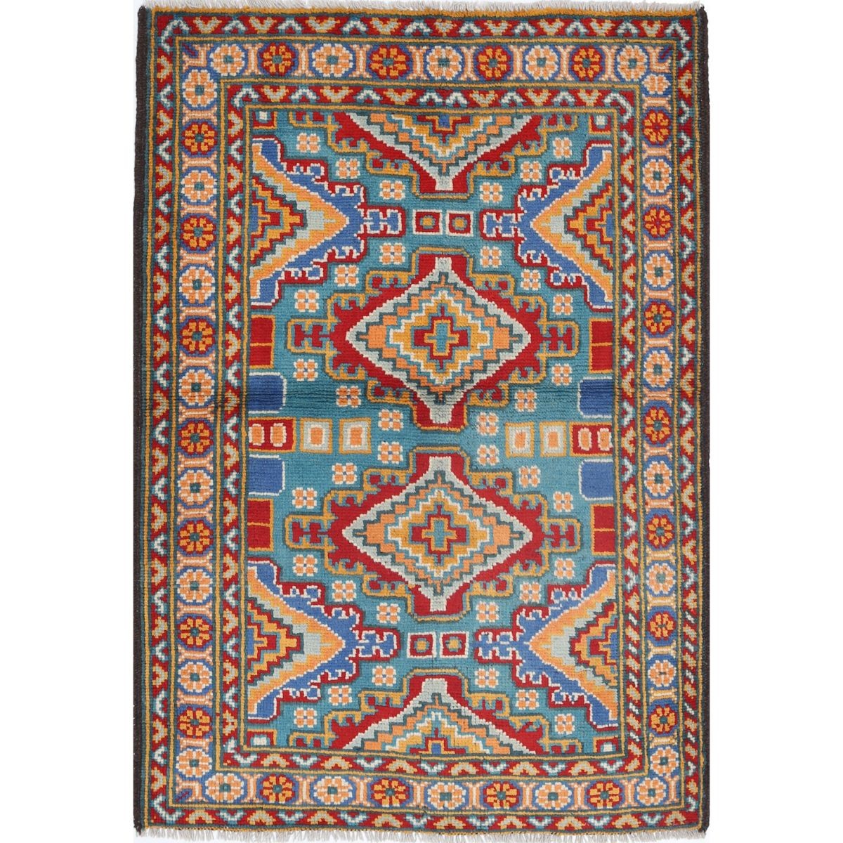 Revival 3x5 Handmade Double Knotted Washable Wool Rug - Colorful
