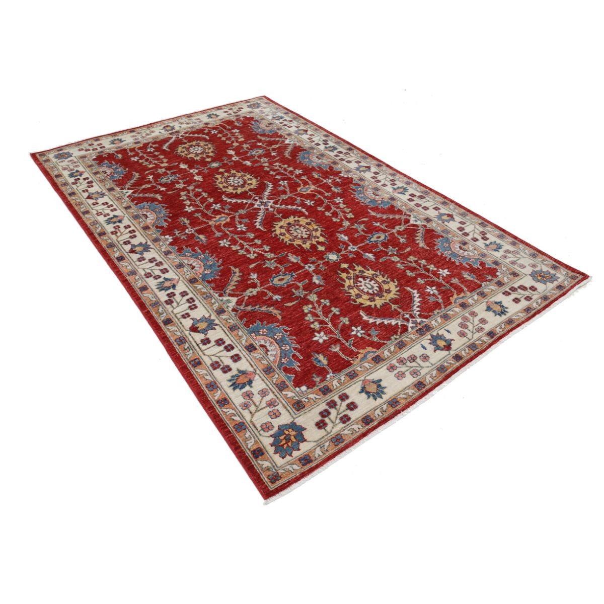 Ziegler 5x8 Handmade Double Knotted Washable Wool Rug - Colorful