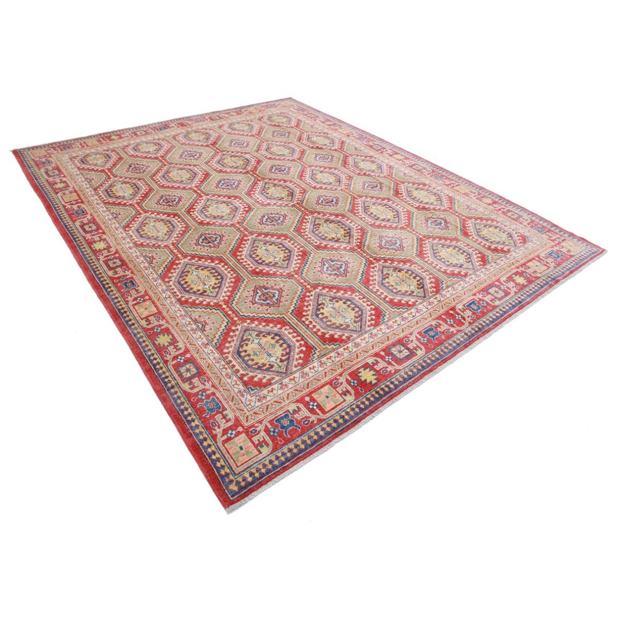 Revival 8x10 Handmade Double Knotted Washable Wool Rug - Colorful