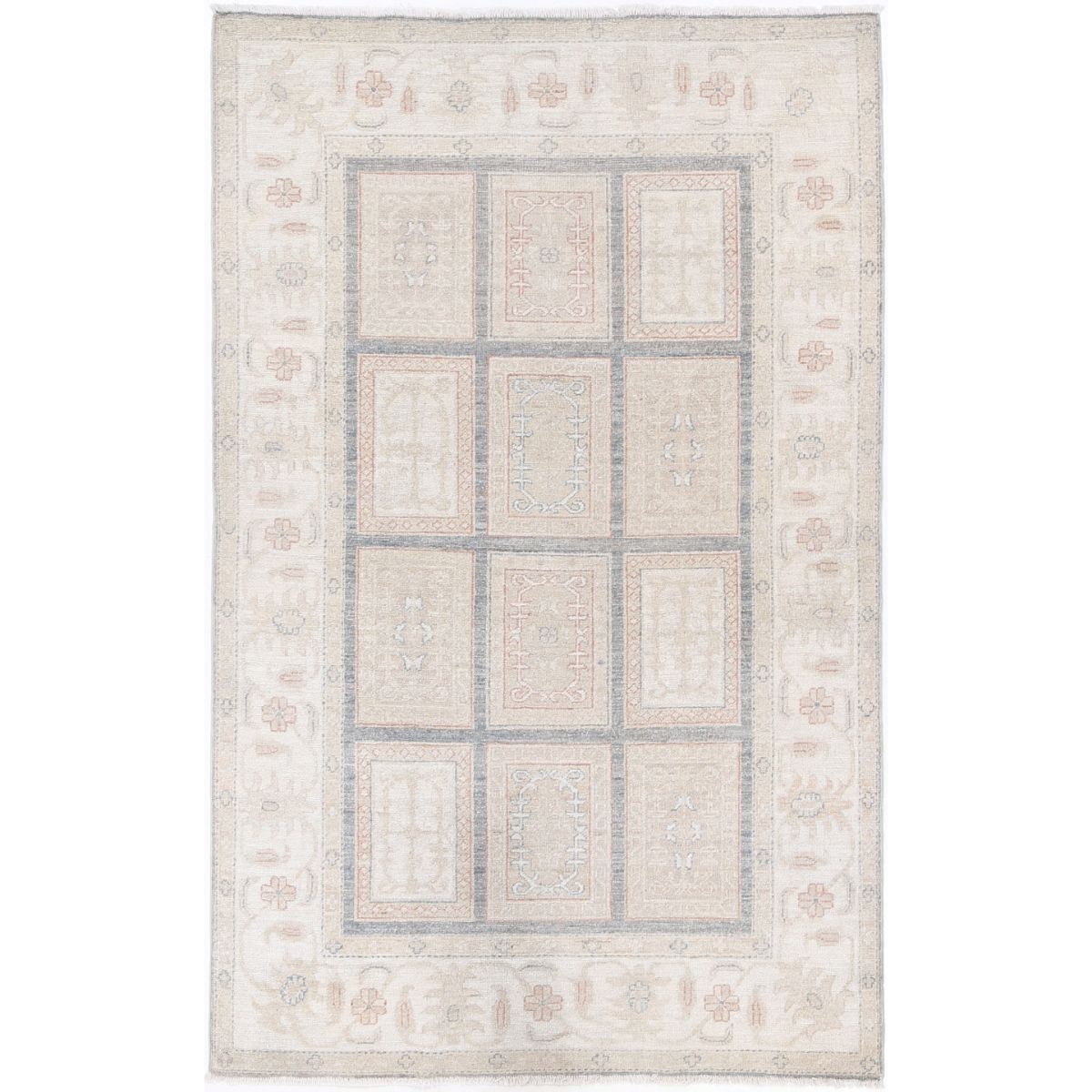 Bakhtiari 4x6 Handmade Double Knotted Washable Wool Rug - Soft Hues