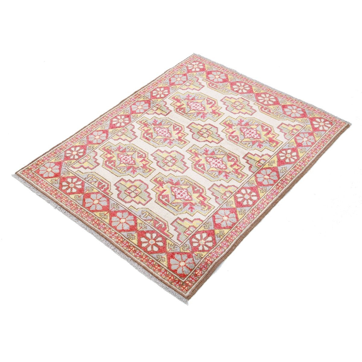Revival 3x4 Handmade Double Knotted Washable Wool Rug - Colorful