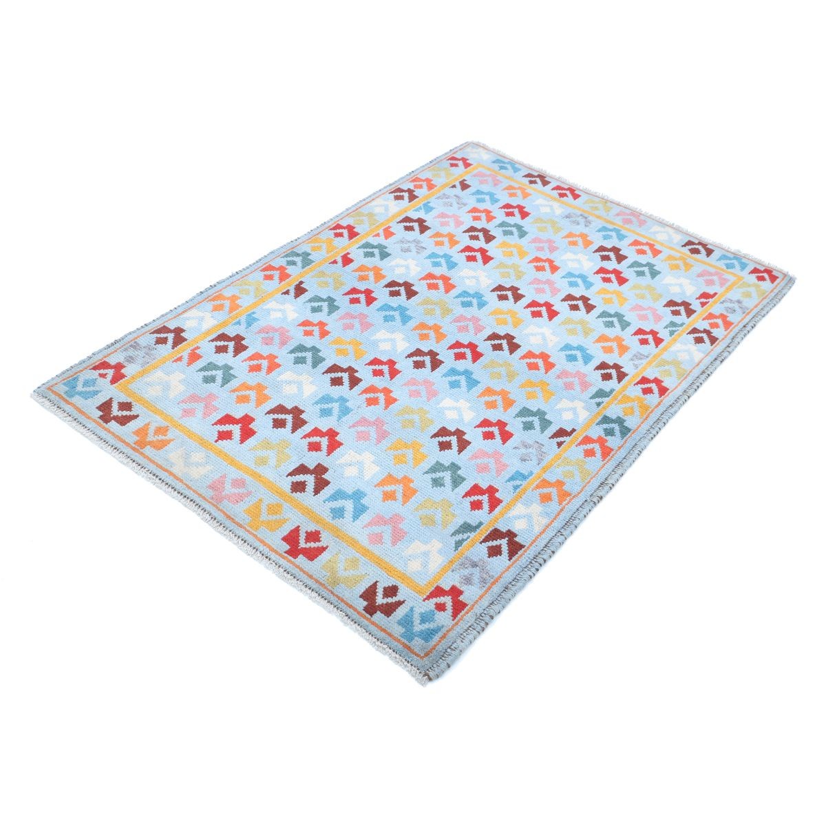 Revival 3x5 Handmade Double Knotted Washable Wool Rug - Colorful