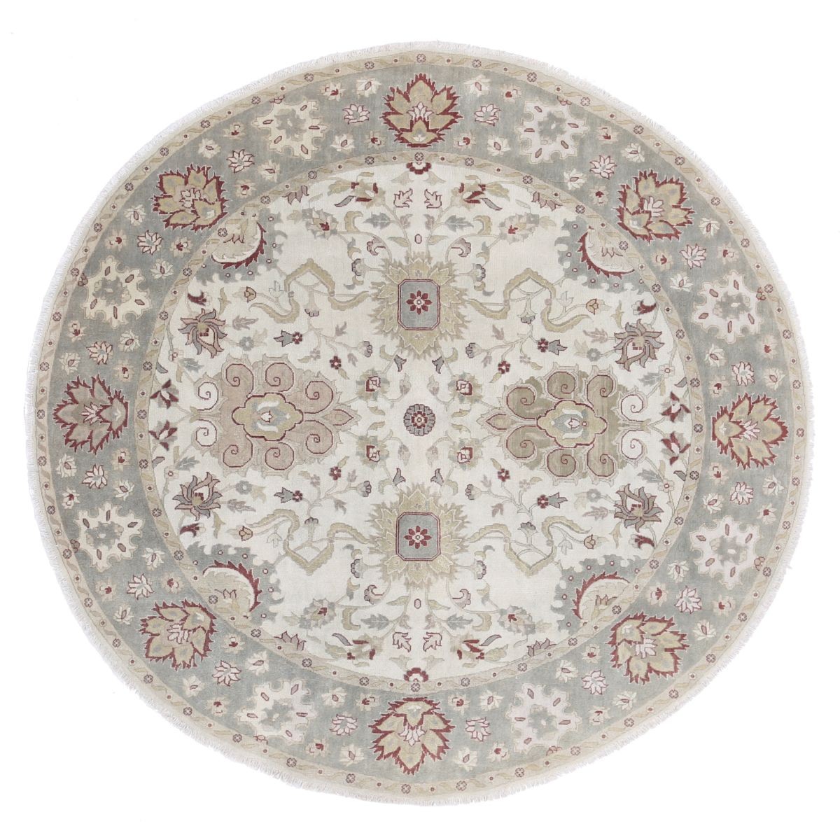 Ziegler 7x7 Handmade Double Knotted Washable Wool Round Rug - Colorful