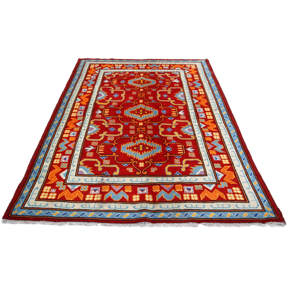 Revival 6x8 Handmade Double Knotted Washable Wool Rug - Colorful