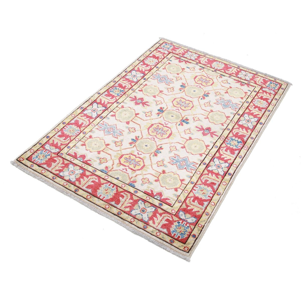 Revival 3x4 Handmade Double Knotted Washable Wool Rug - Colorful