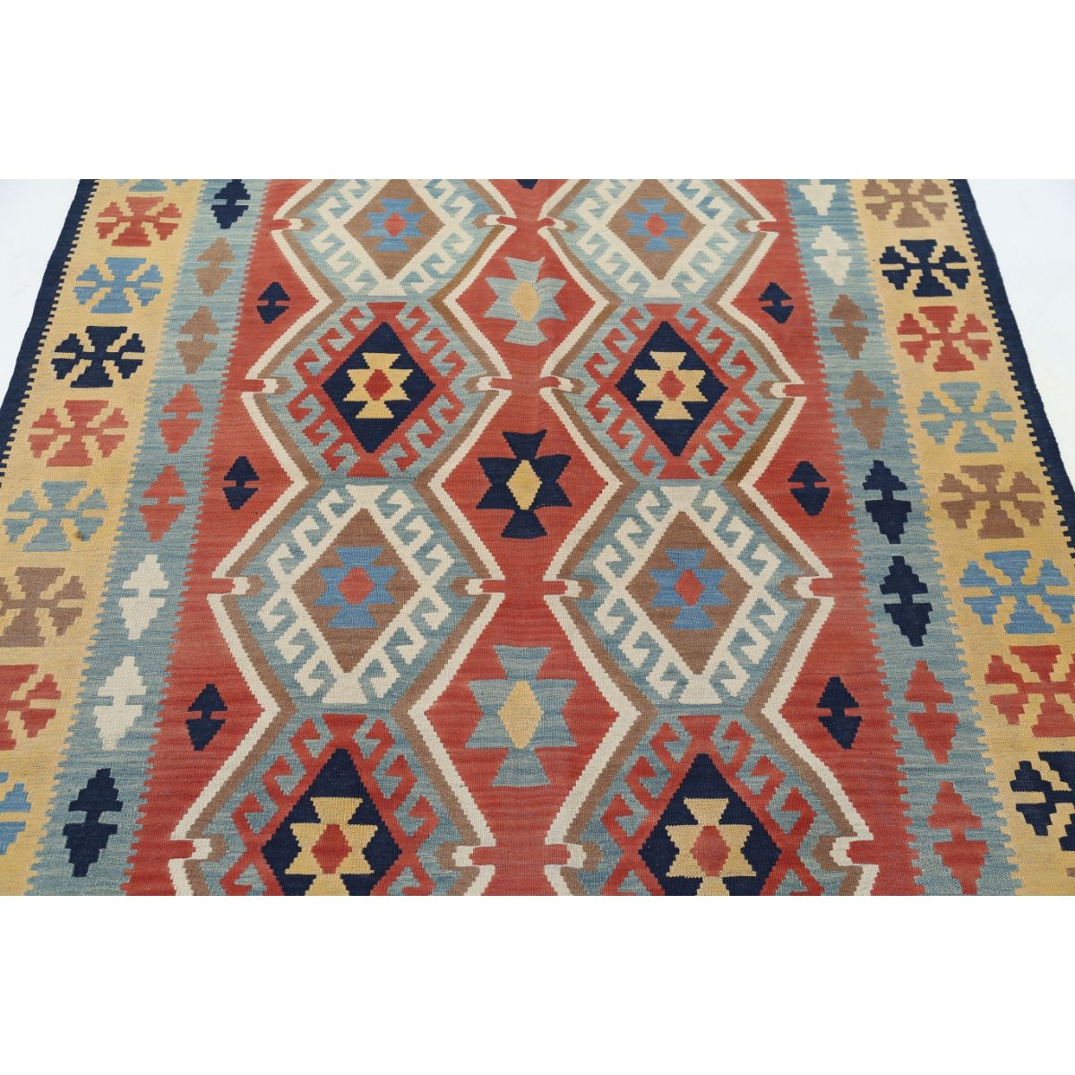 Kafkaas 5x7 Hand Woven Washable Wool Rug - Colorful