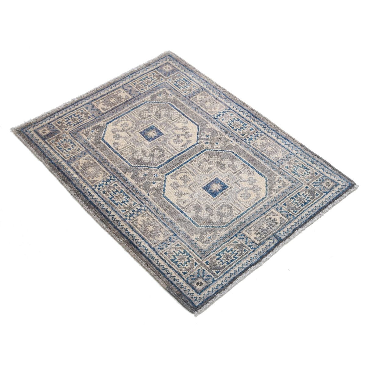 Revival 2x3 Handmade Double Knotted Washable Wool Rug - Colorful