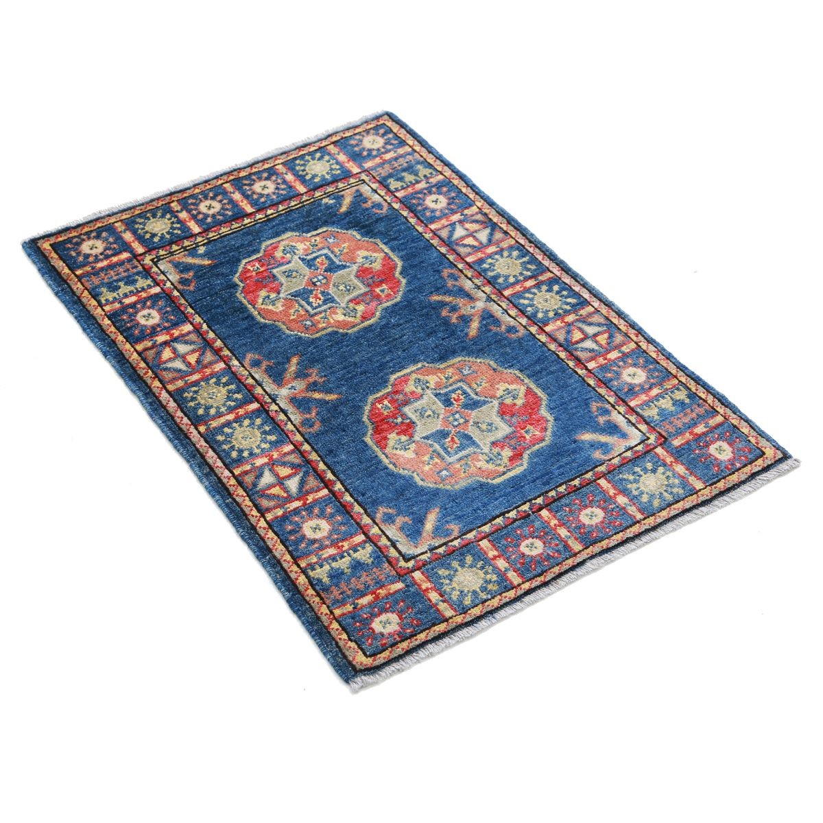 Revival 2x3 Handmade Double Knotted Washable Wool Rug - Colorful