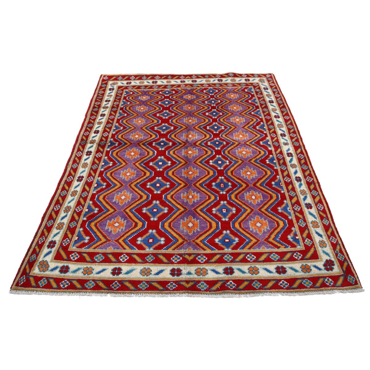 Revival 5x7 Handmade Double Knotted Washable Wool Rug - Colorful