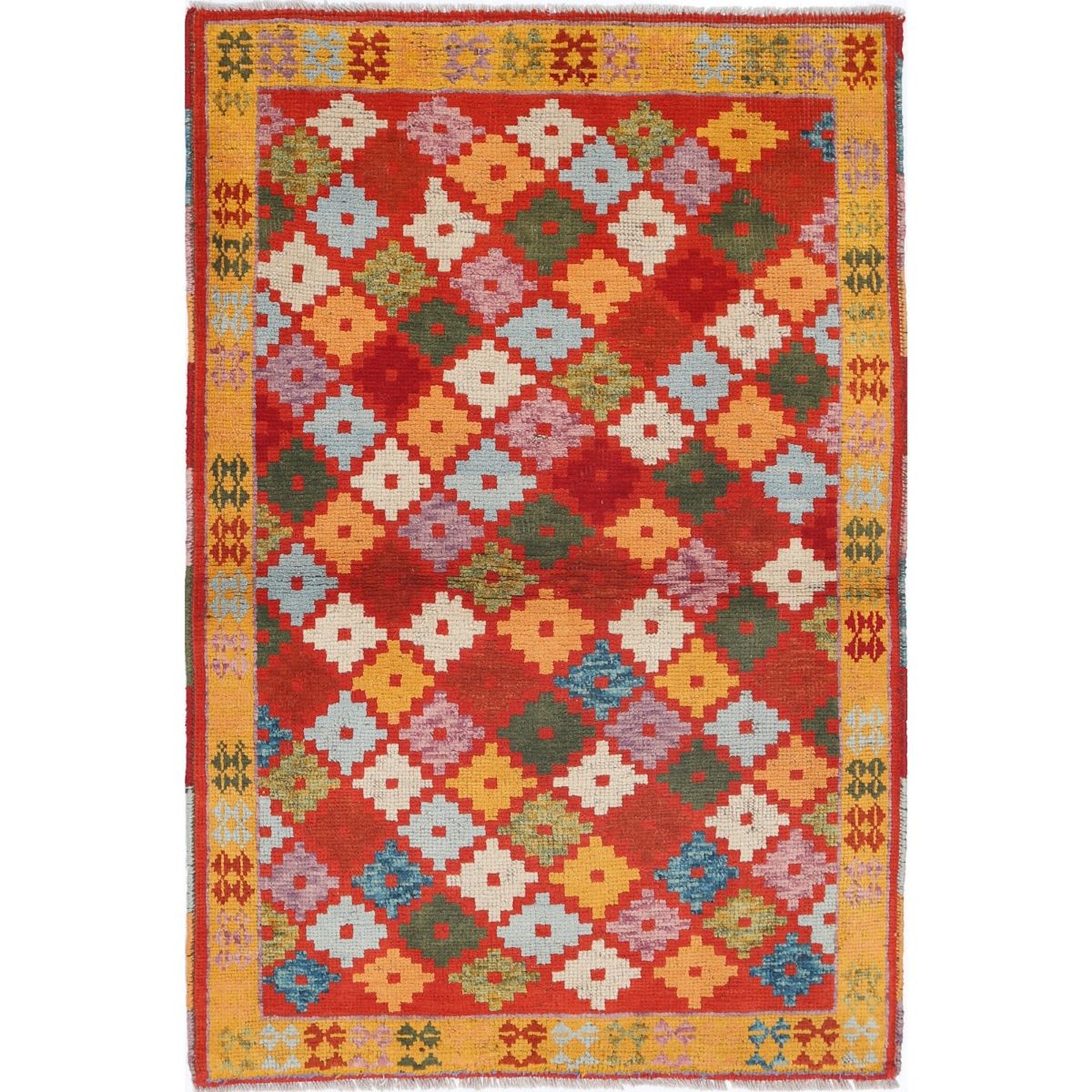 Revival 3x5 Handmade Double Knotted Washable Wool Rug - Colorful