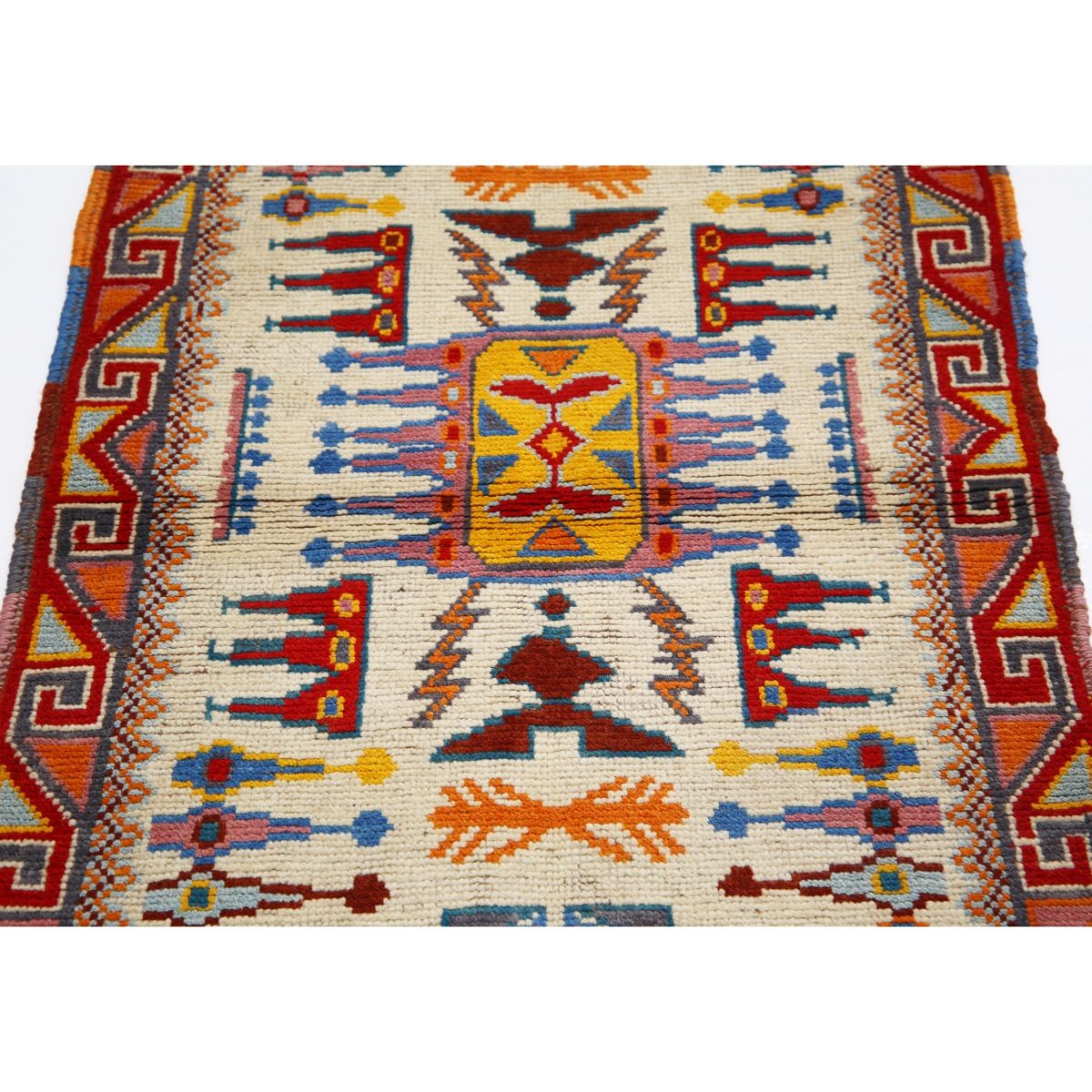 Revival 3x4 Handmade Double Knotted Washable Wool Rug - Colorful