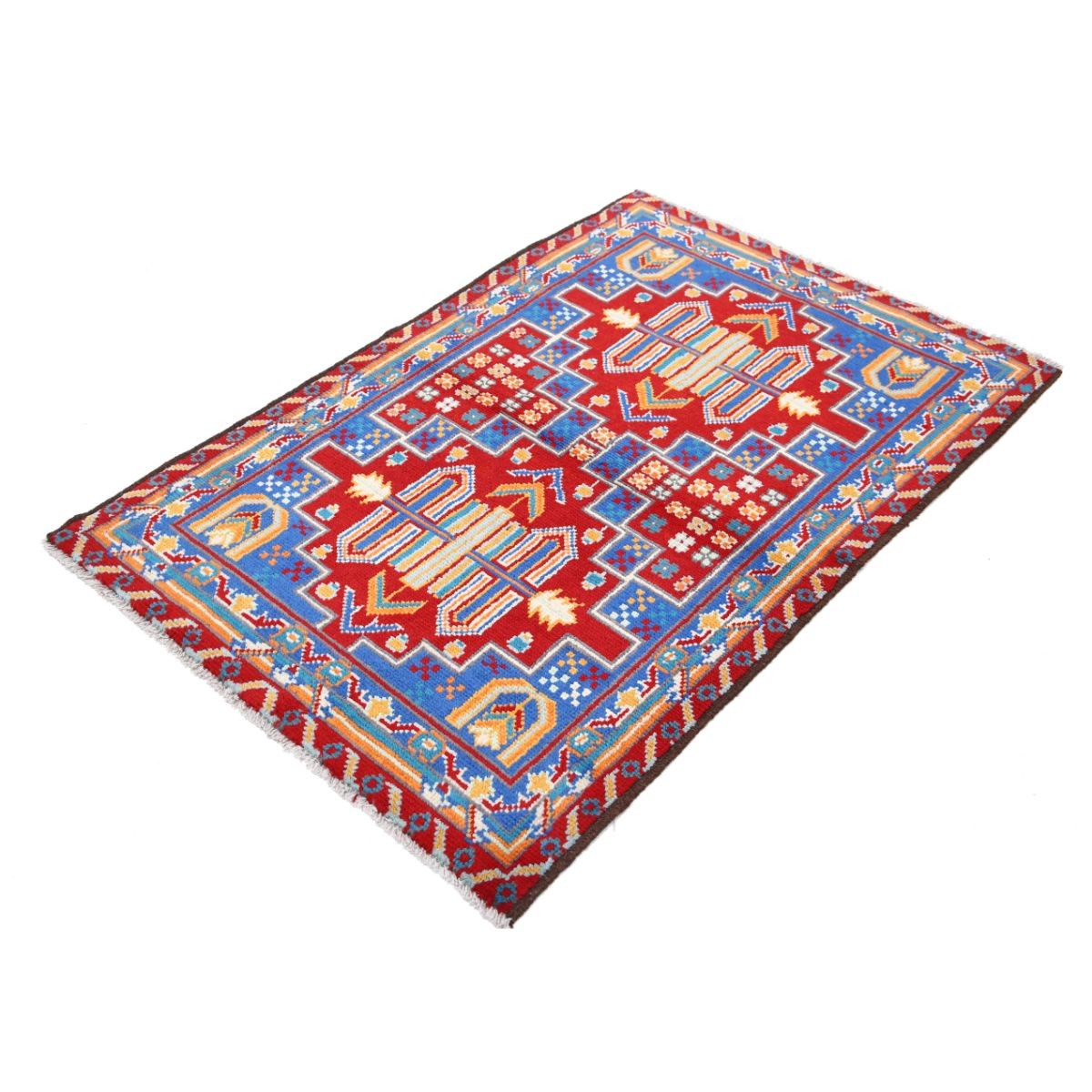 Revival 3x5 Handmade Double Knotted Washable Wool Rug - Colorful
