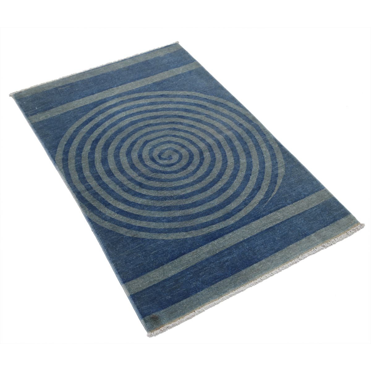 Overdye 3x4 Handmade Double Knotted Washable Wool Rug - Monochormatic