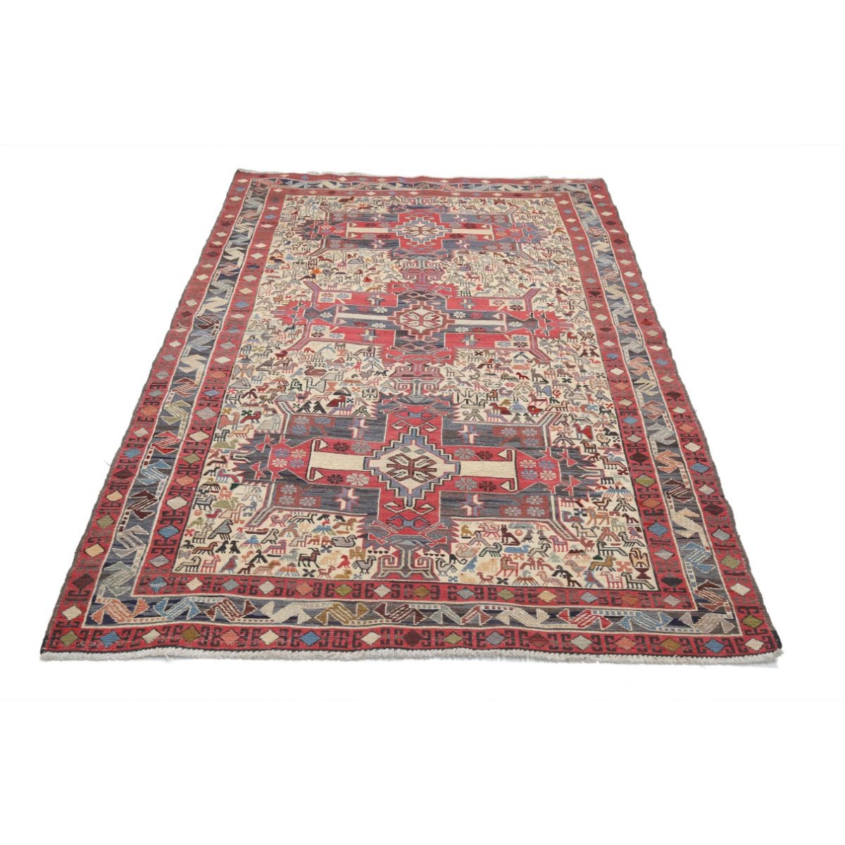 Silki 4x7 Hand Woven Washable Silk Rug - Colorful