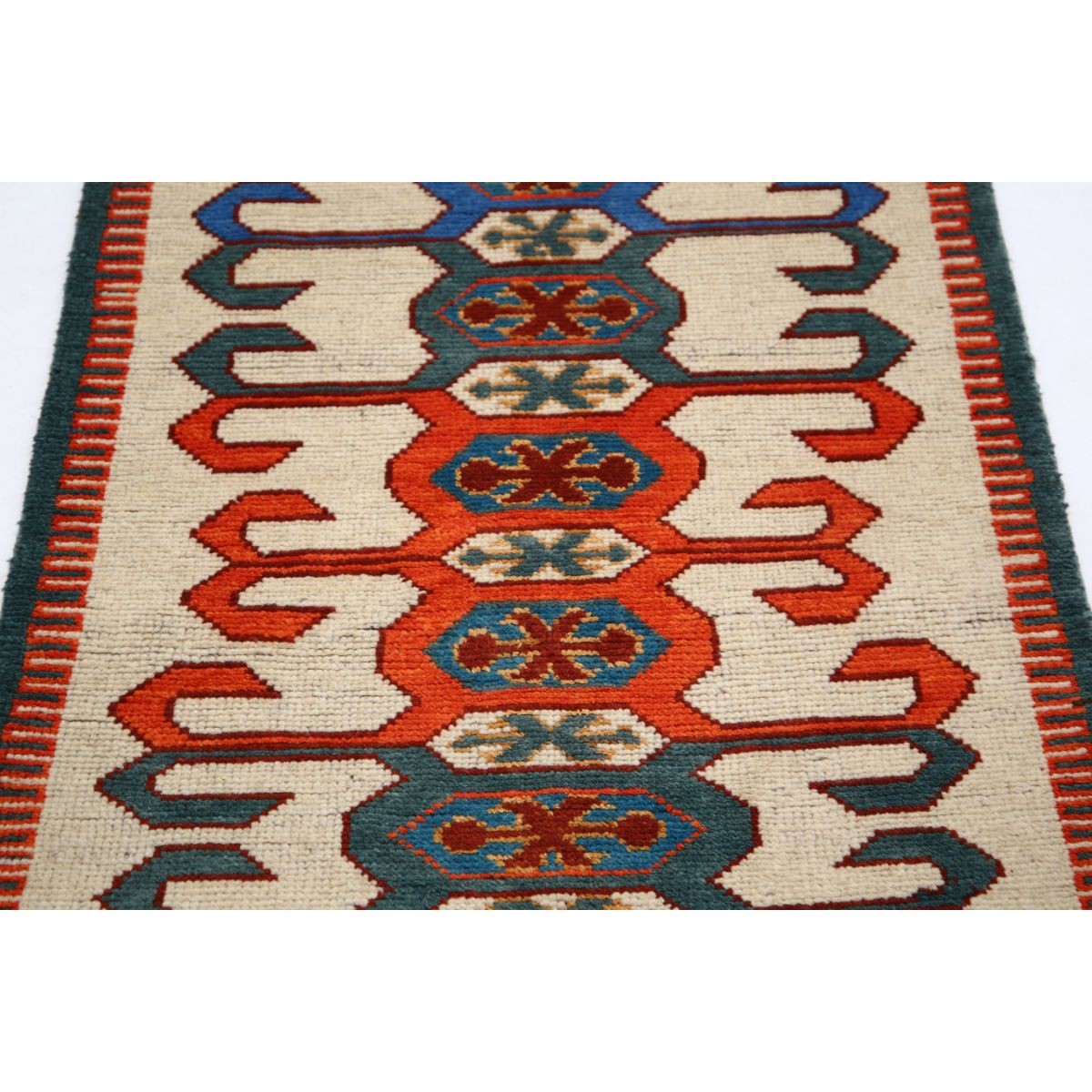 Revival 3x4 Handmade Double Knotted Washable Wool Rug - Colorful