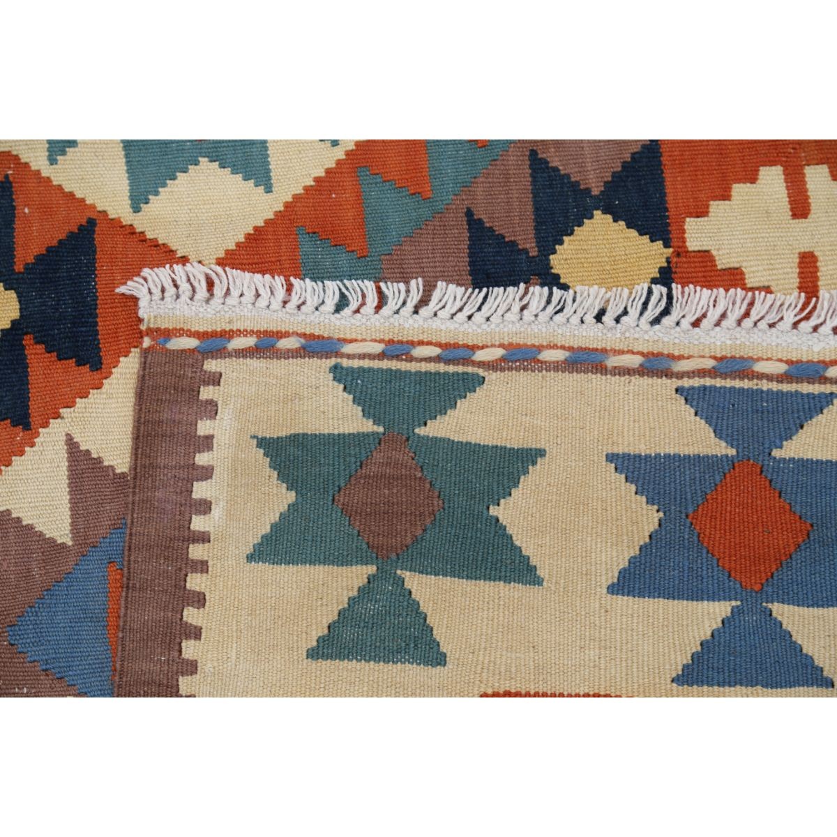 Kafkaas 5x7 Hand Woven Washable Wool Rug - Colorful