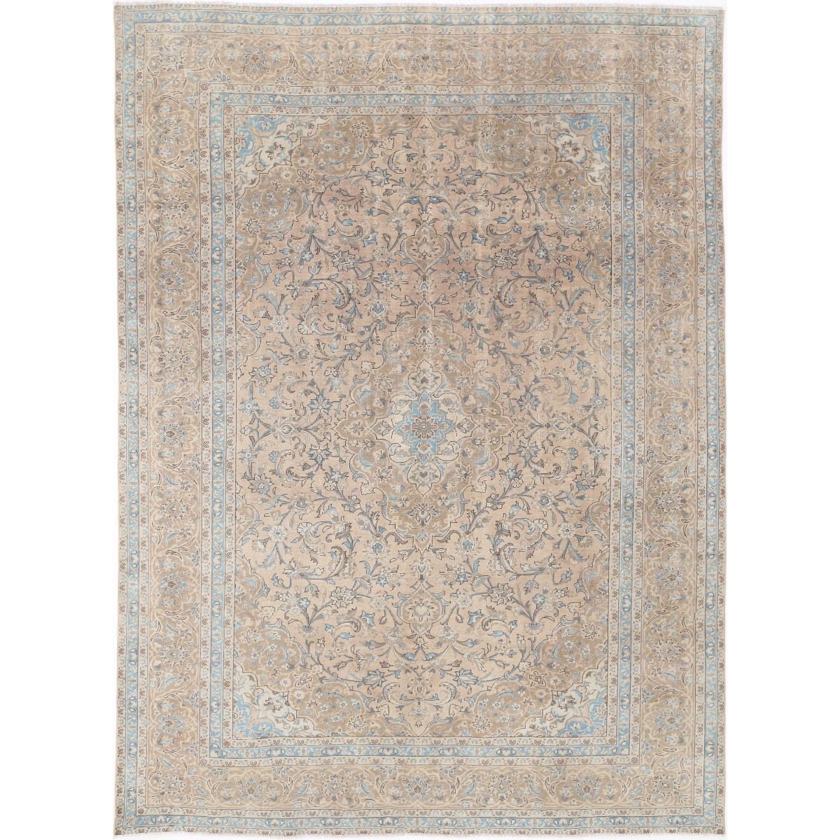 Vintage 10x13 Handmade Double Knotted Washable Wool Rug - Soft Hues