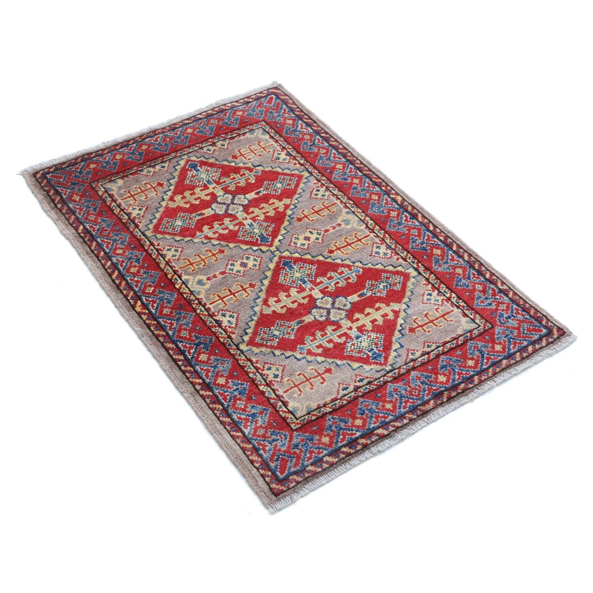 Revival 2x3 Handmade Double Knotted Washable Wool Rug - Colorful