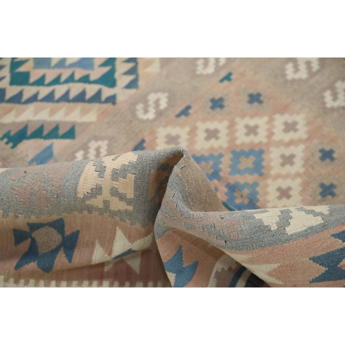 Kafkaas 5x7 Hand Woven Washable Wool Rug - Soft Hues