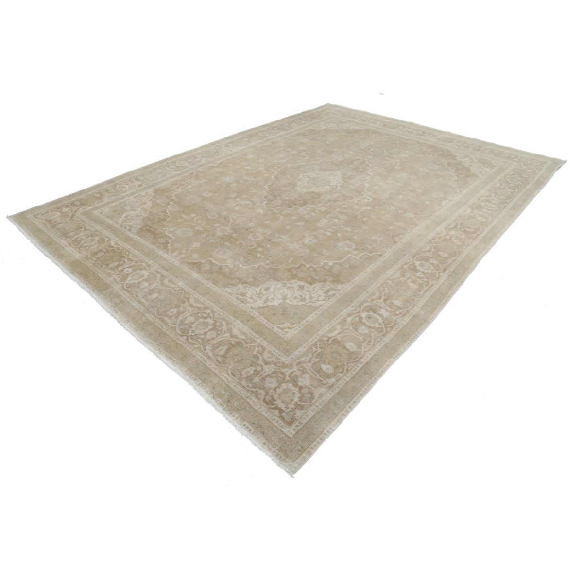 Vintage 9x13 Handmade Double Knotted Washable Wool Rug - Soft Hues