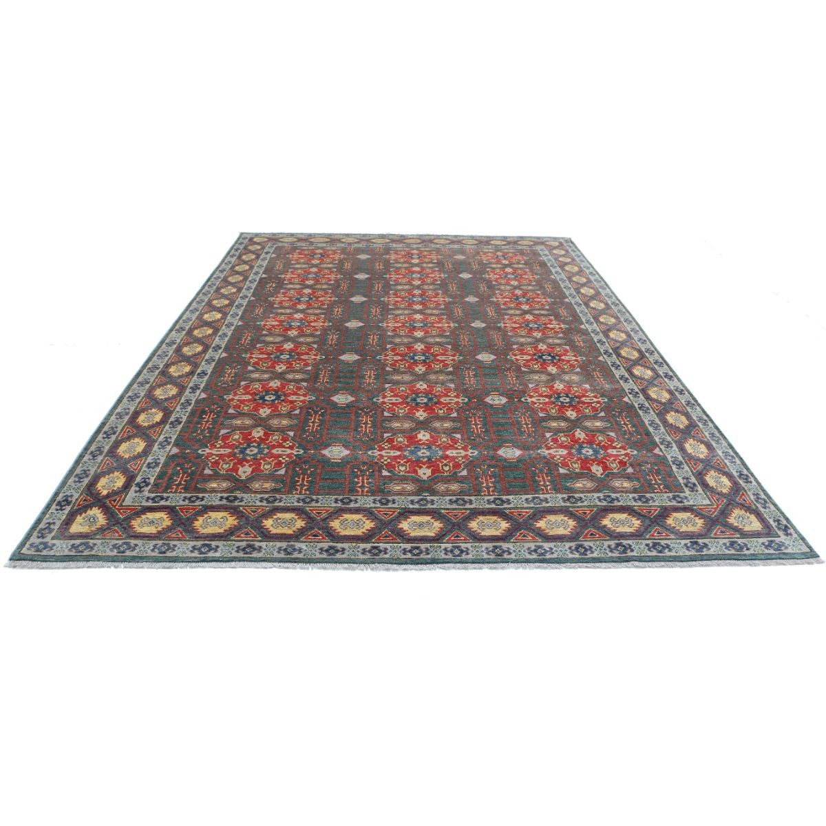 Revival 8x11 Handmade Double Knotted Washable Wool Rug - Colorful