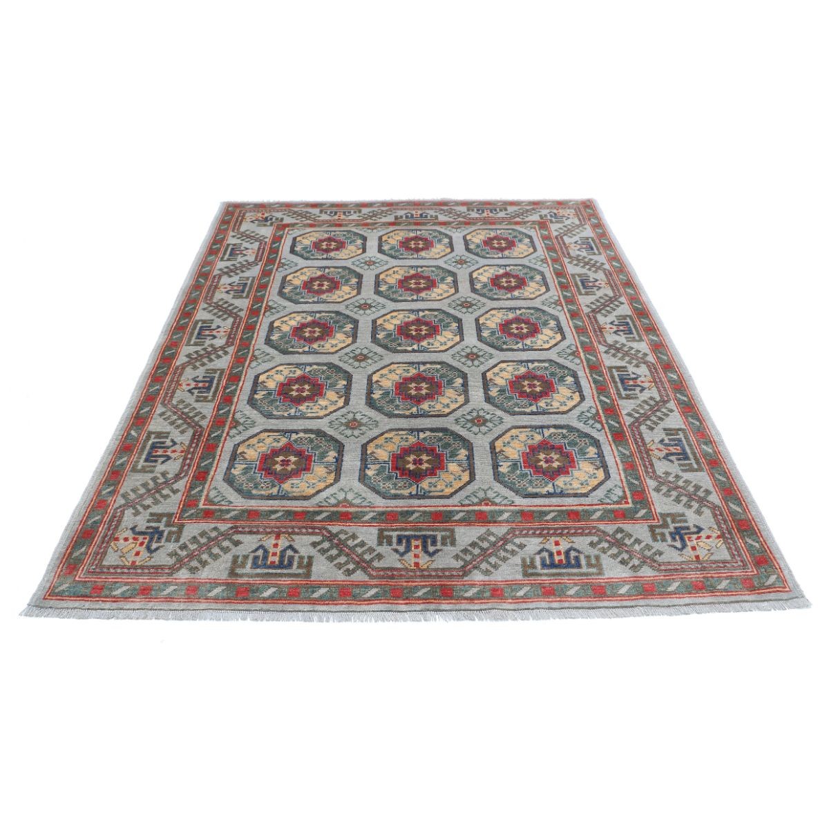 Revival 6x8 Handmade Double Knotted Washable Wool Rug - Colorful