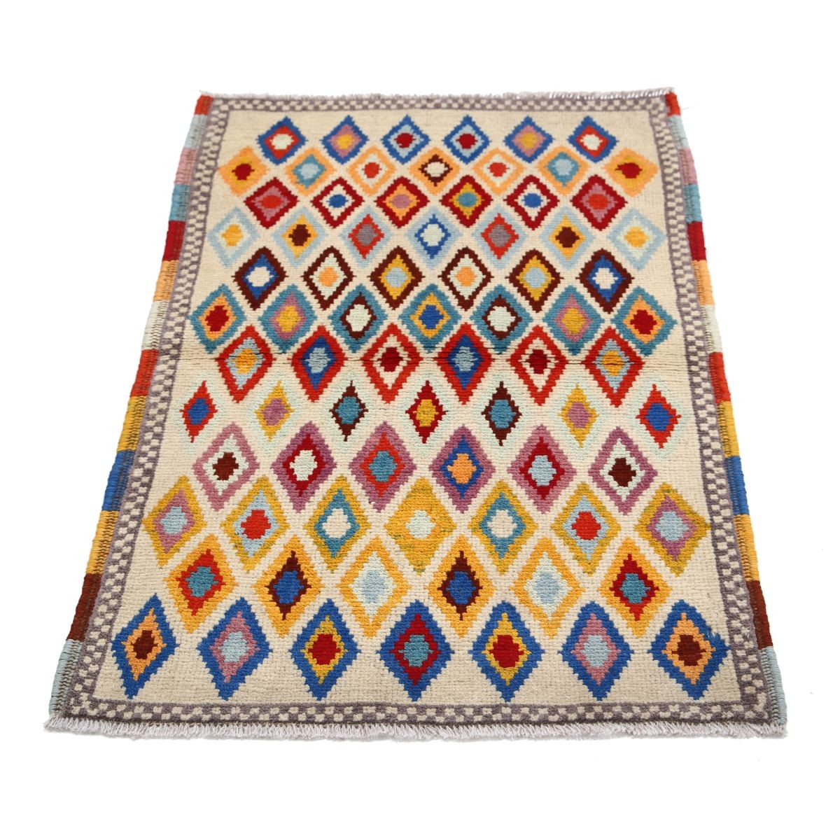 Revival 3x4 Handmade Double Knotted Washable Wool Rug - Colorful