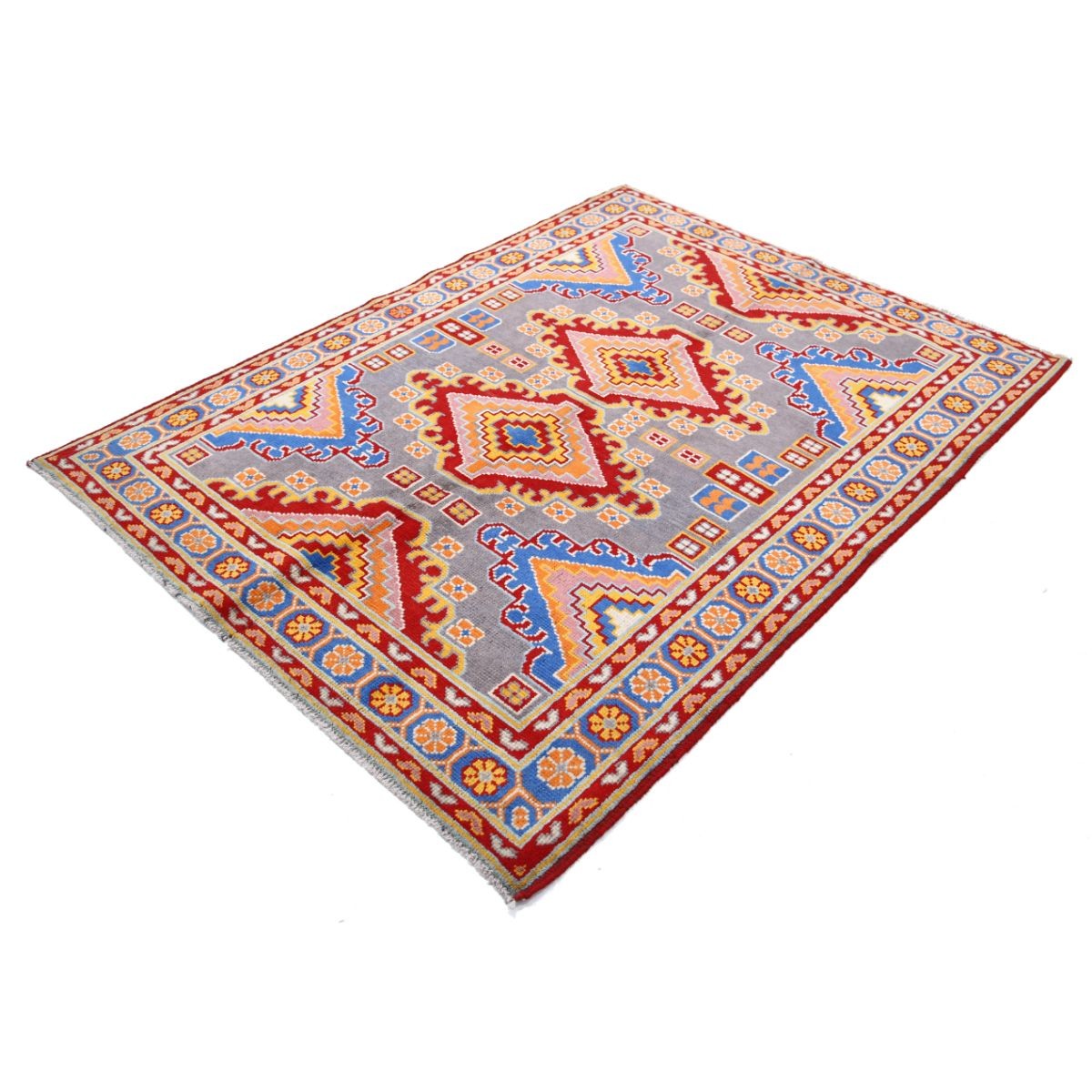 Revival 5x7 Handmade Double Knotted Washable Wool Rug - Colorful