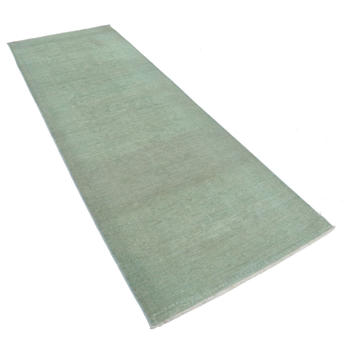 Fine 3x10 Handmade Double Knotted Washable Wool Runner - Monochormatic
