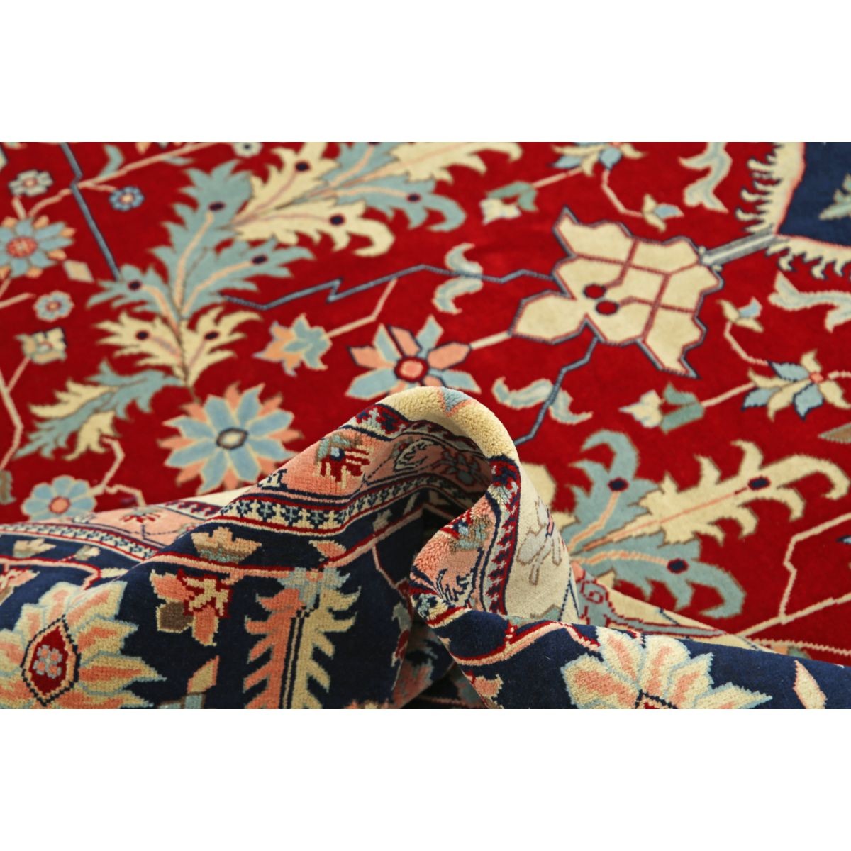 Heriz 10x14 Handmade Double Knotted Washable Wool Rug - Colorful
