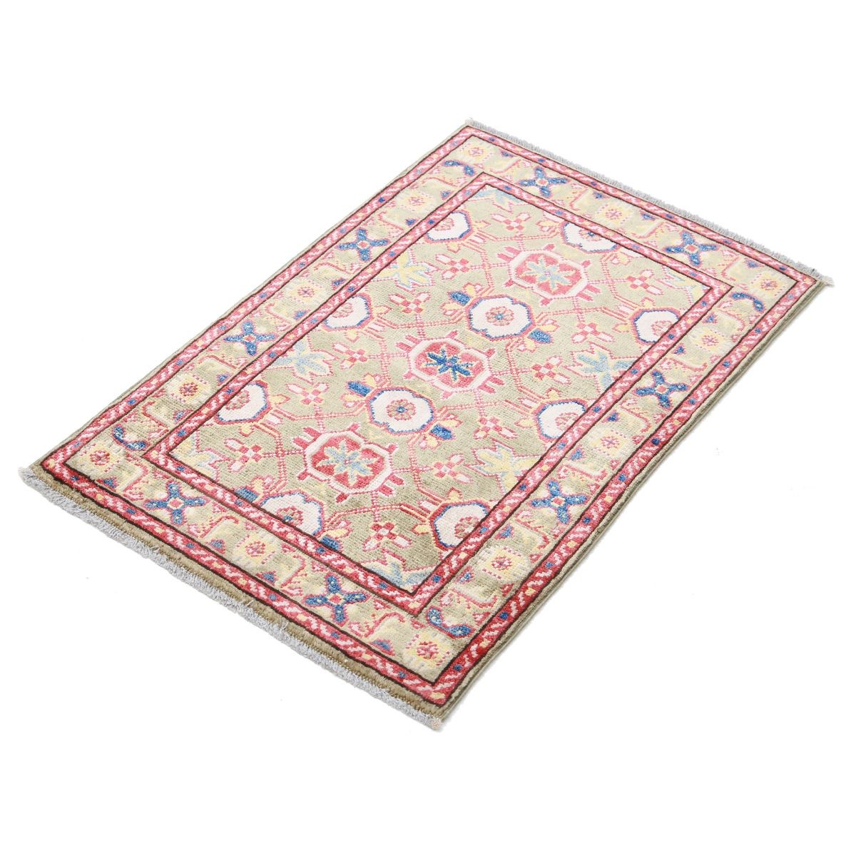 Revival 2x3 Handmade Double Knotted Washable Wool Rug - Colorful