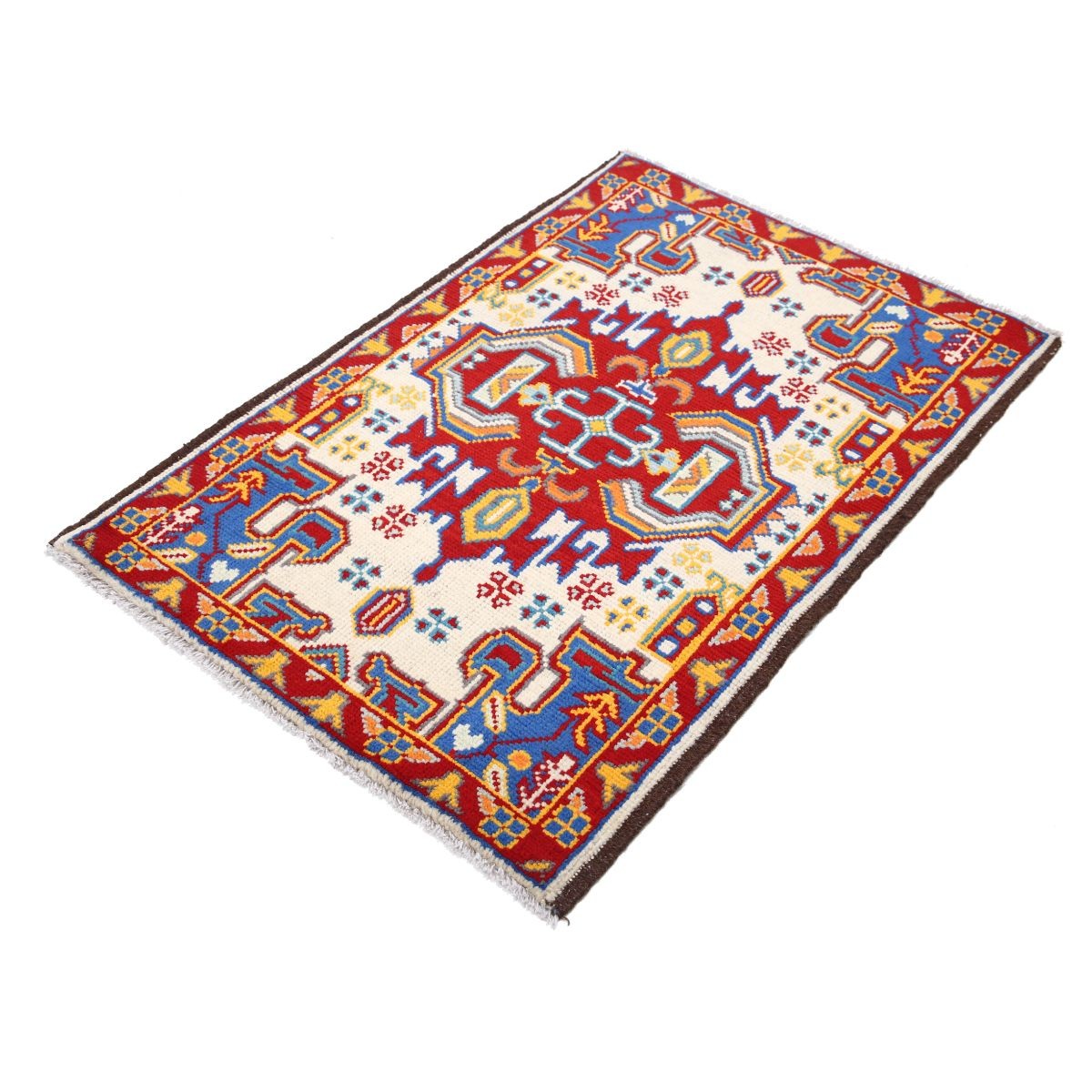 Revival 3x4 Handmade Double Knotted Washable Wool Rug - Colorful
