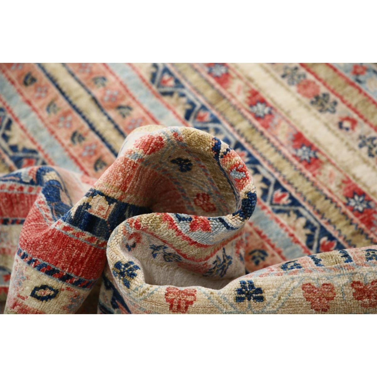 Shaal 5x8 Handmade Double Knotted Washable Wool Rug - Colorful