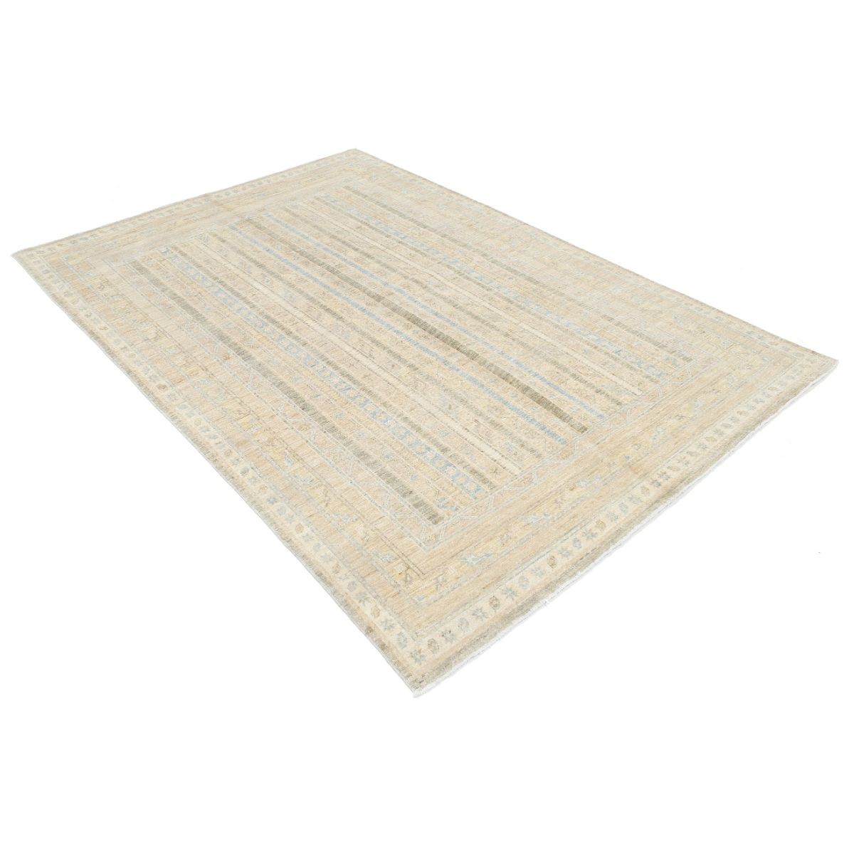 Shaal 6x8 Handmade Double Knotted Washable Wool Rug - Colorful