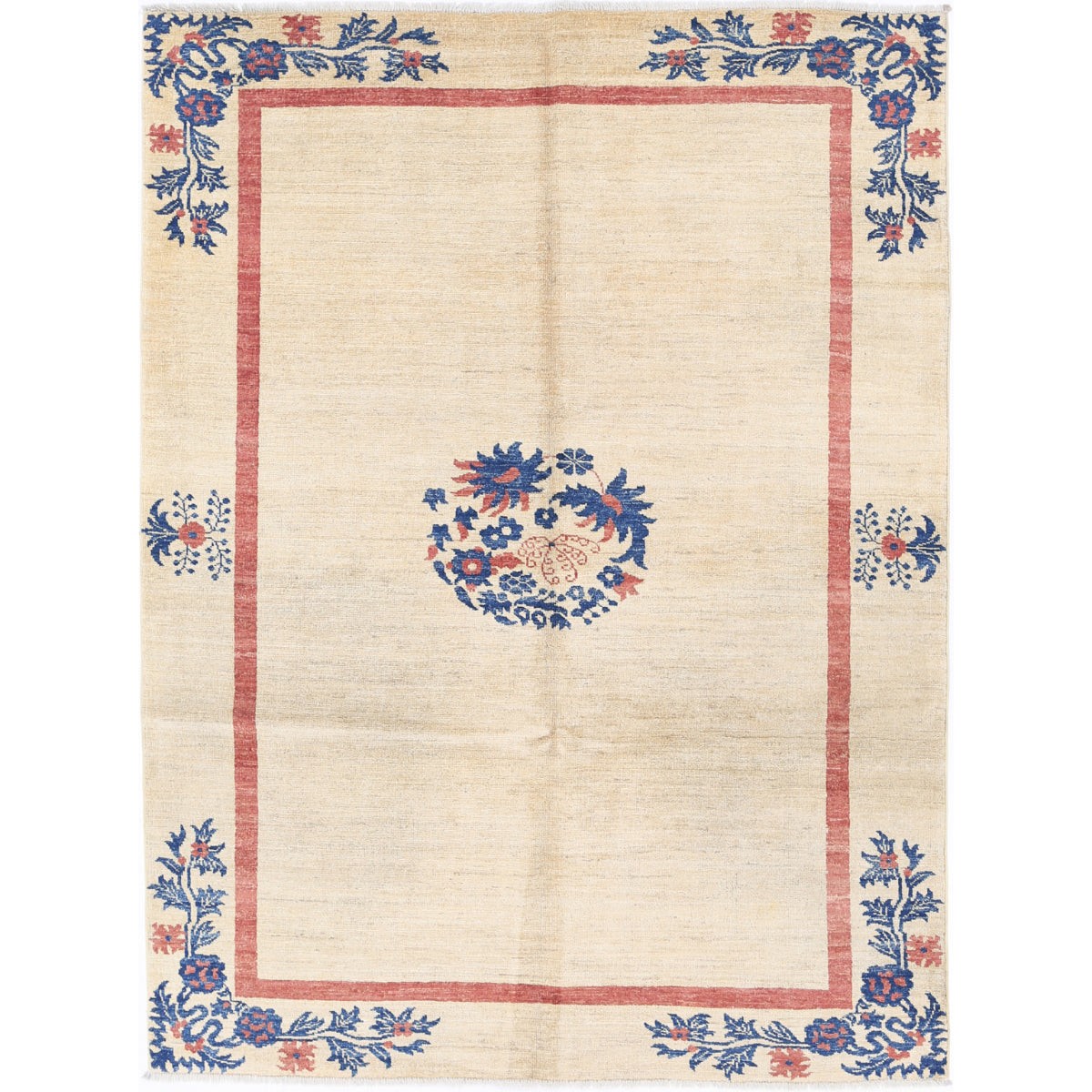 Modcar 5x7 Handmade Double Knotted Washable Wool Rug - Colorful