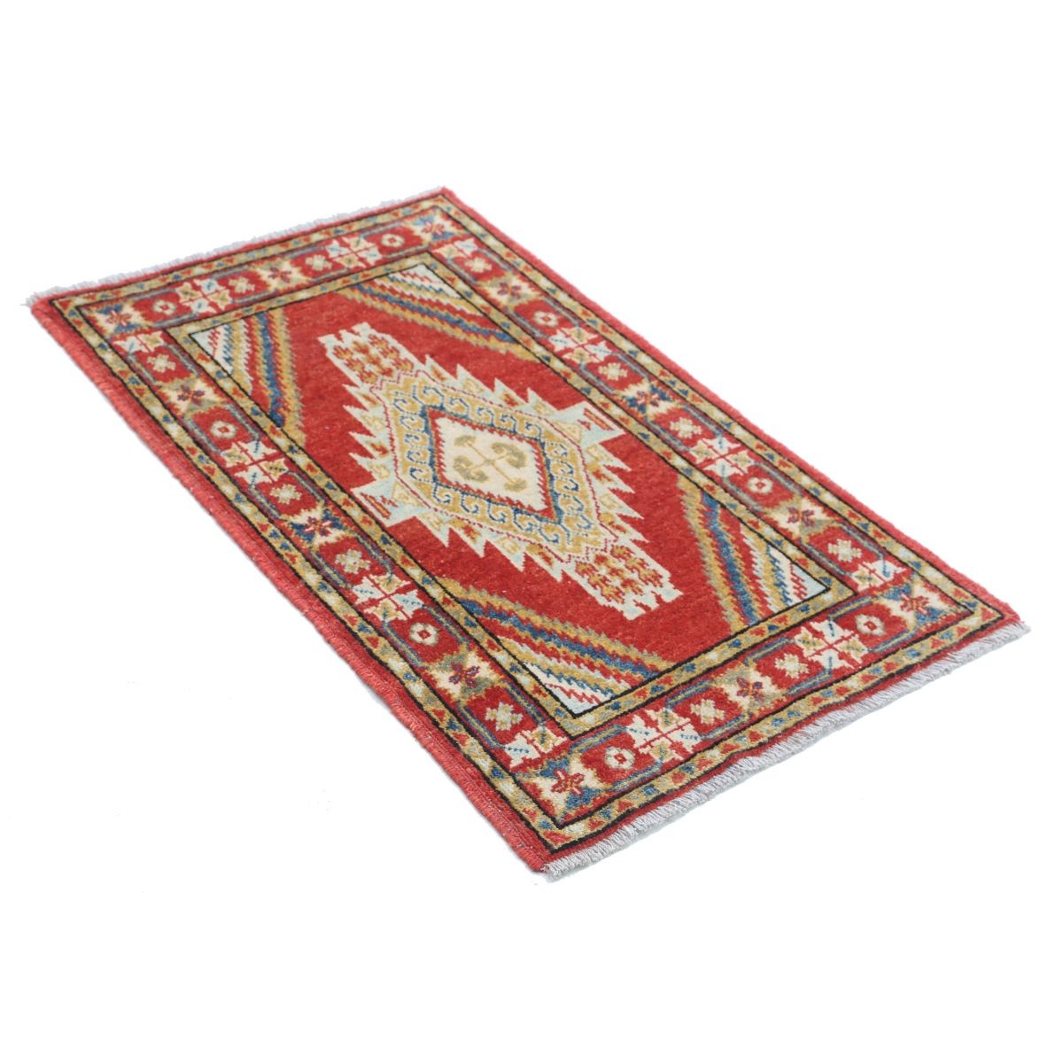 Revival 2x4 Handmade Double Knotted Washable Wool Rug - Colorful