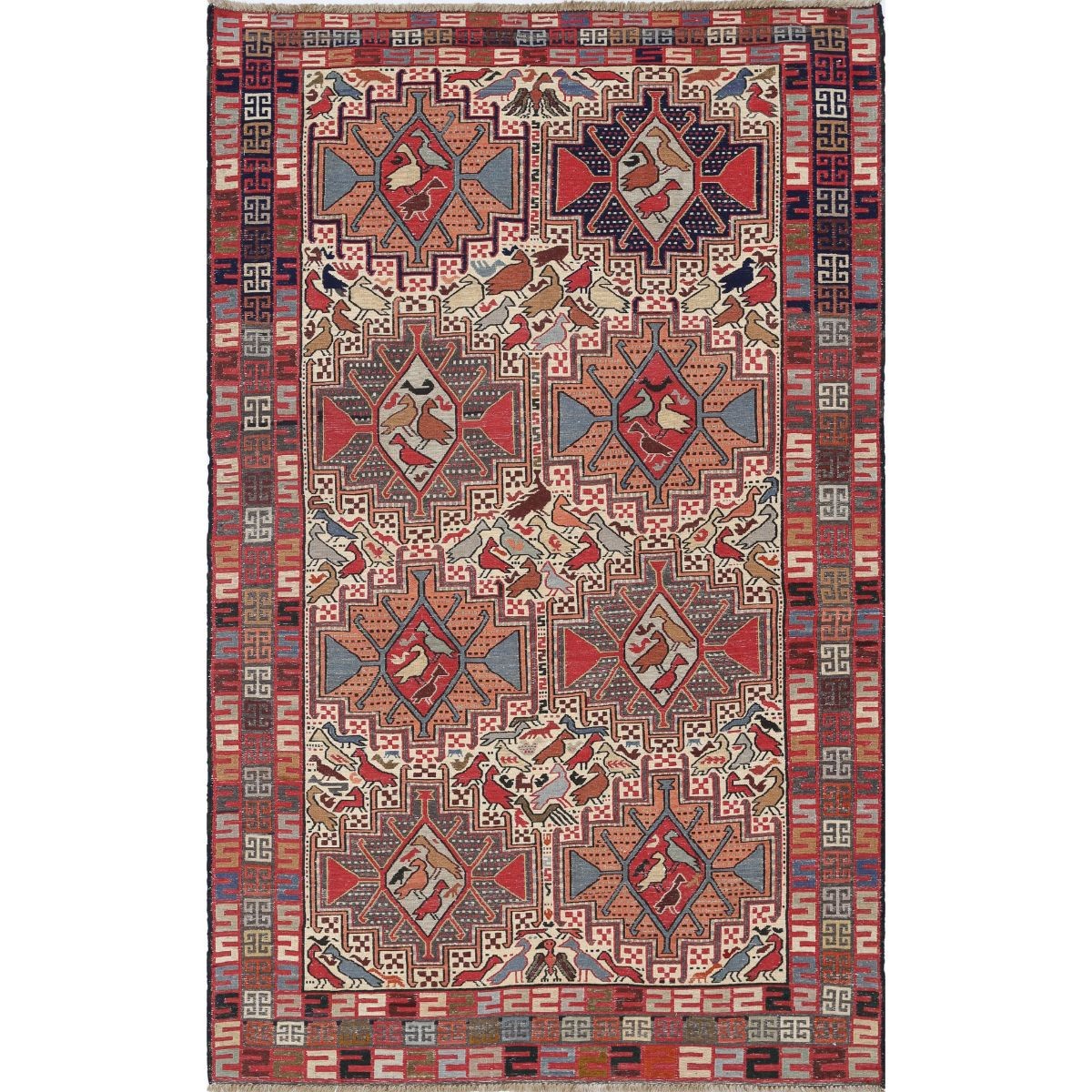 Silki 4x6 Hand Woven Washable Silk Rug - Colorful