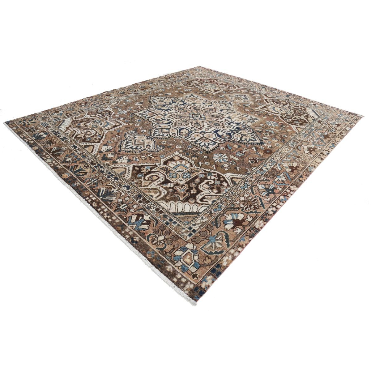 Vintage 10x12 Handmade Double Knotted Washable Wool Rug - Soft Hues