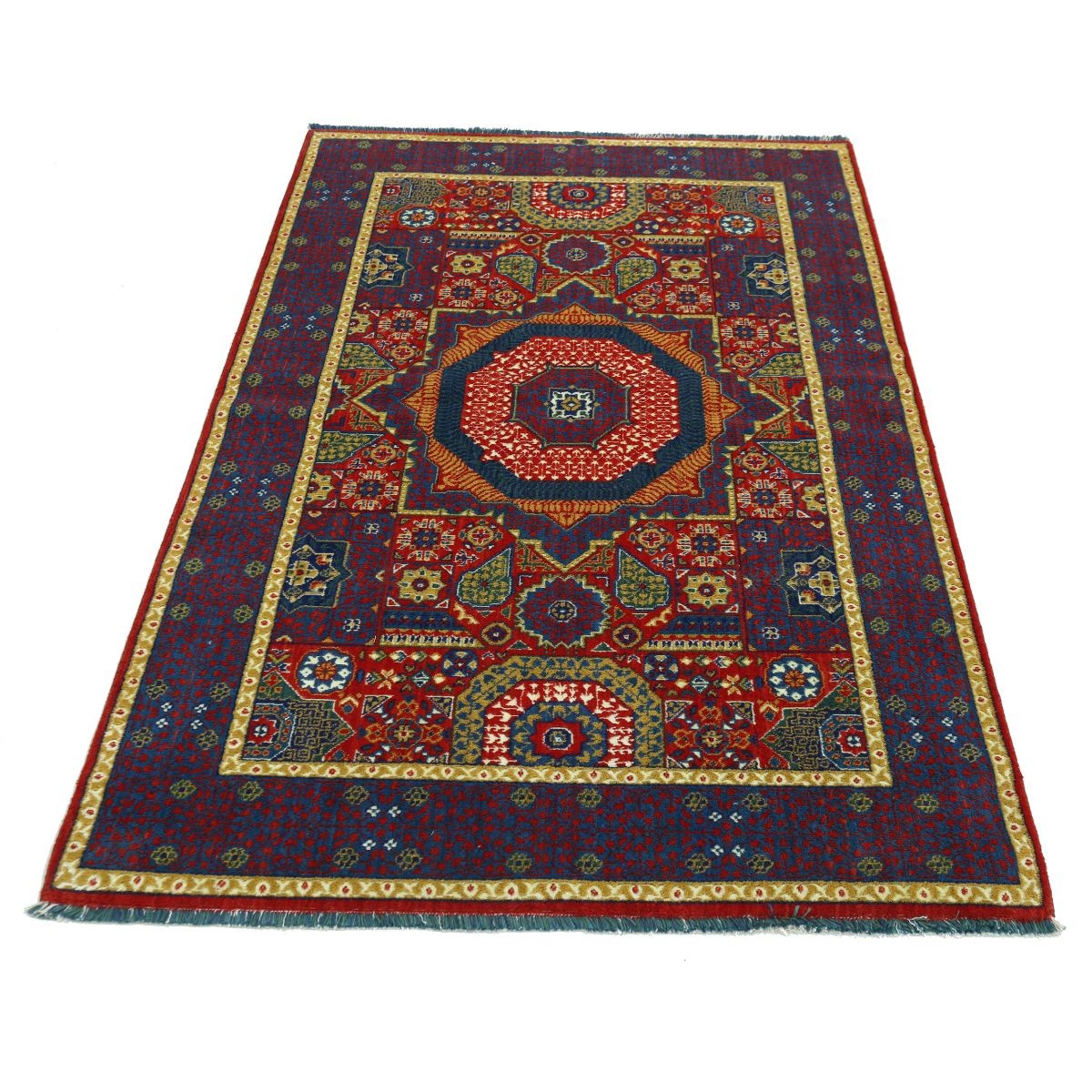 Gulshan-3'10" 4x6 Machine-Made Washable Wool Rug - Colorful