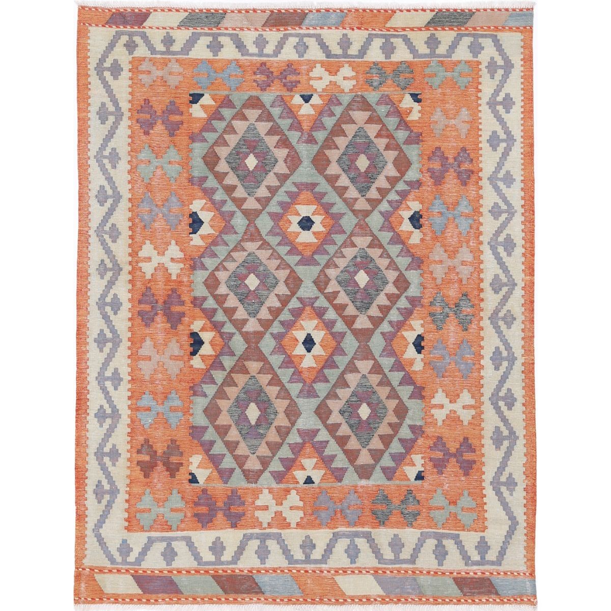 Kafkaas 5x7 Hand Woven Washable Wool Rug - Colorful