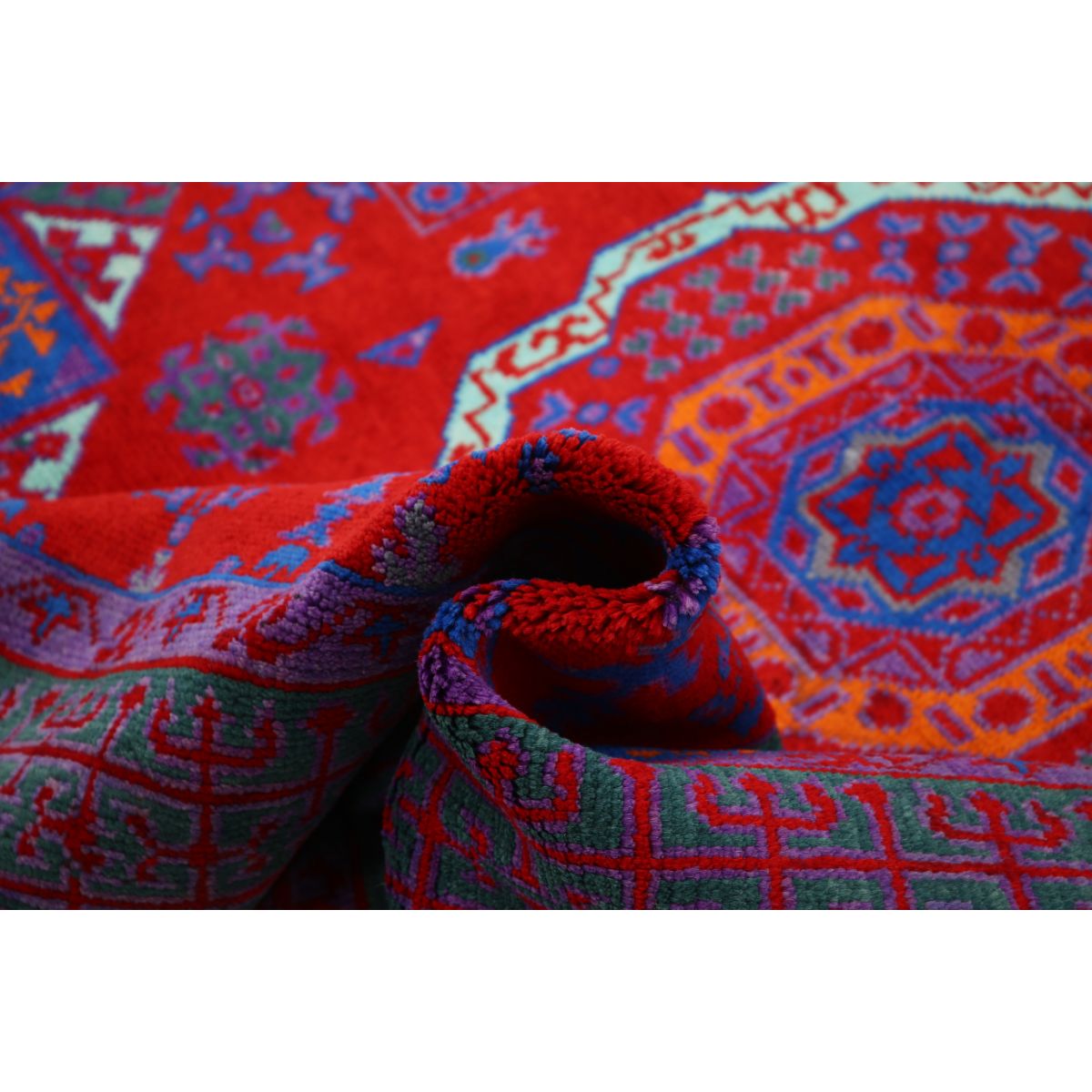 Revival 6x8 Handmade Double Knotted Washable Wool Rug - Colorful