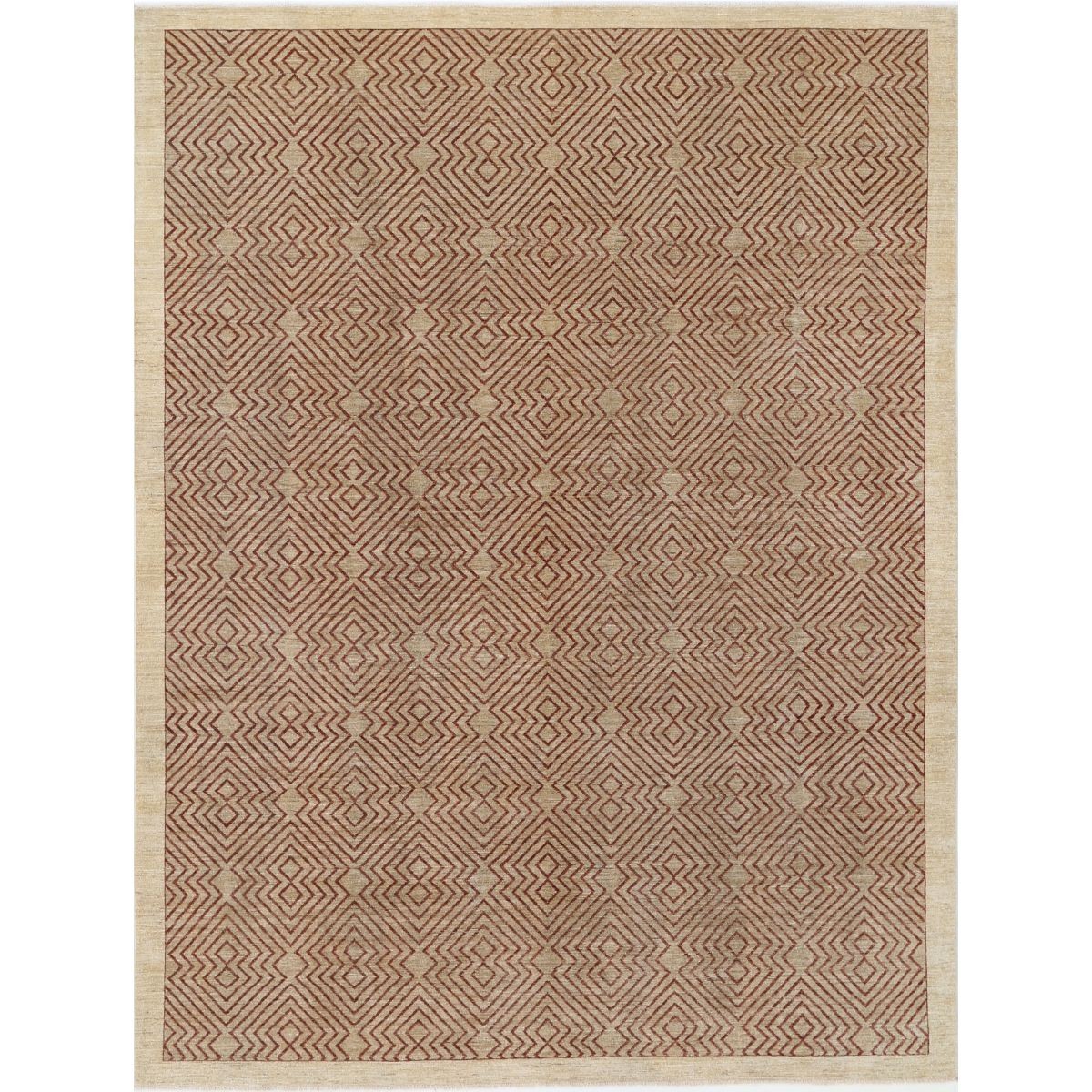 Modcar 9x12 Handmade Double Knotted Washable Wool Rug - Colorful