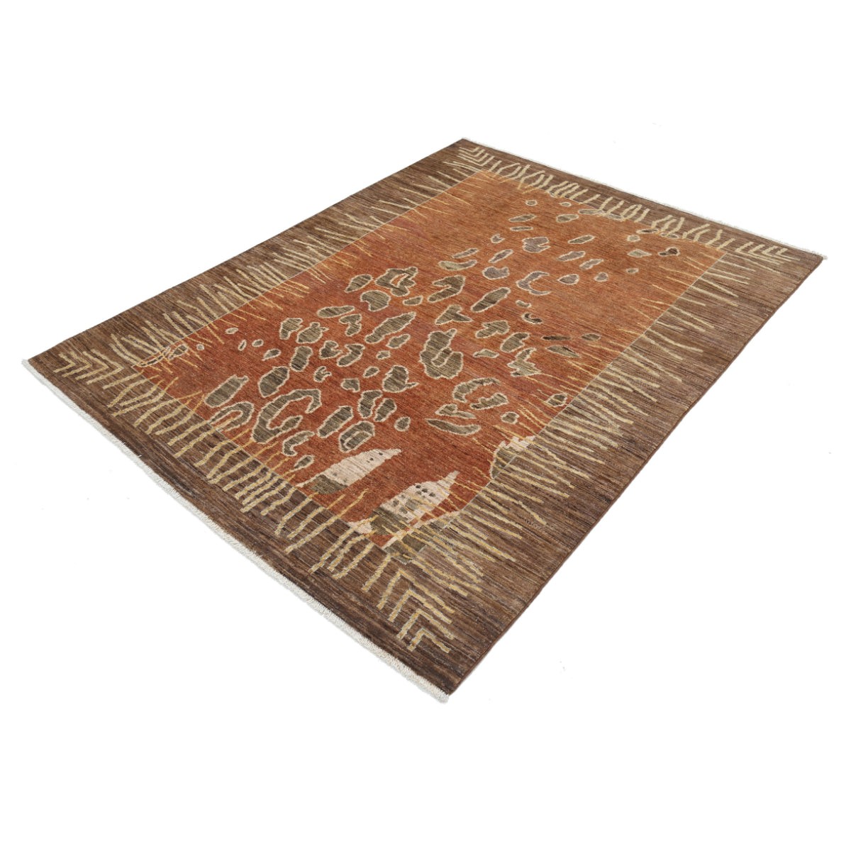 Modcar 5x7 Handmade Double Knotted Washable Wool Rug - Colorful